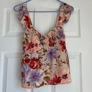 NWOT flutter sleeve smocked tank
